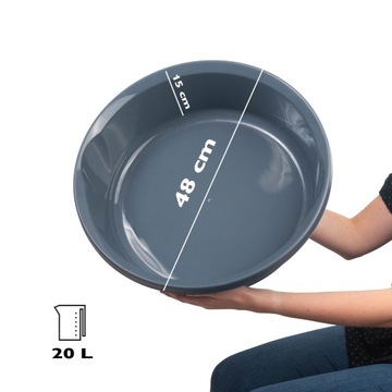 ЧАША ПЛАСТИКОВАЯ 20Л, ТЕМНО-СЕРЫЙ PELUS