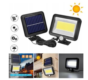 СОЛНЕЧНАЯ ЛАМПА С ДАТЧИКОМ ДВИЖЕНИЯ И СУМЕРКИ 100LED