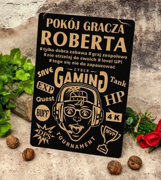 доска КОМНАТА ИГРОКА гравировка имени ОТЛИЧНЫЙ подарок День Святого Николая День рождения Именины