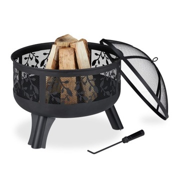 PALENISKO OGRODOWE GRILL OGRODOWY 60CM Z POKRYWĄ RELAXDAYS