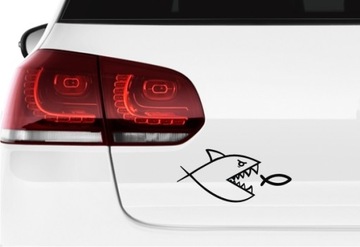 Наклейка на окно автомобиля Акула-рыба-христианская рыба *Цвета *16см