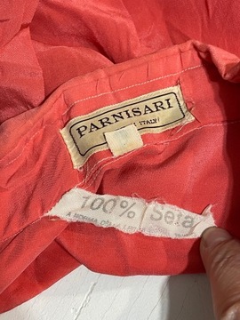 22 koszula malinowa zapinana jedwabna silk Parnisari S / M włoska italy