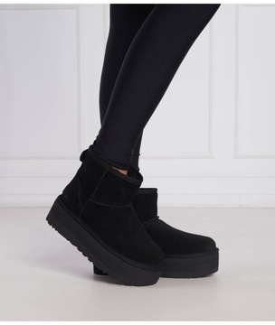 UGG Classic Мини-ботинки на платформе, черные, размер 40
