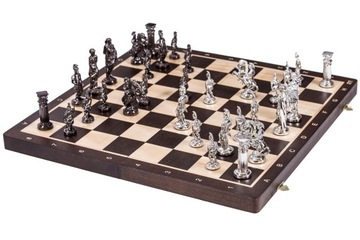 SQUARE - Szachy drewniane RZYMSKIE Silver - WENGE
