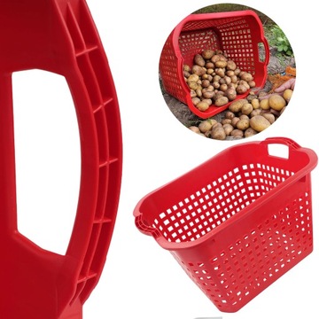 КОРЗИНА БЫТОВАЯ АЖУРНАЯ САДОВАЯ 40Л КРАСНЫЙ ПЛАСТИК