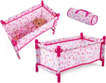 METALOWE SKŁADANE ŁÓŻECZKO DLA LALEK 4468