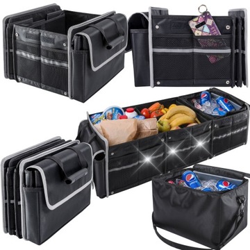 ORGANIZER TORBA DO BAGAŻNIKA SKŁADANA POJEMNA MOCNE RZEPY SZTYWNA JAKOŚĆ XL