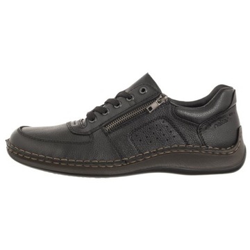 Buty Półbuty Casualowe Męskie Skórzane Rieker Czarne 05228-00 Black