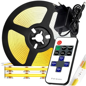 ZESTAW LED COB TAŚMA JEDNOLITA 2,5m PILOT ZASILACZ