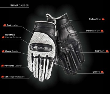 Shima Caliber Мужские белые мотоциклетные перчатки r.M