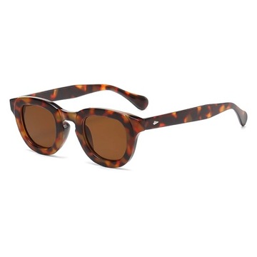 Modne nowe kobiece retro wielokolorowe okulary przeciwsłoneczne owalne oprawki grube