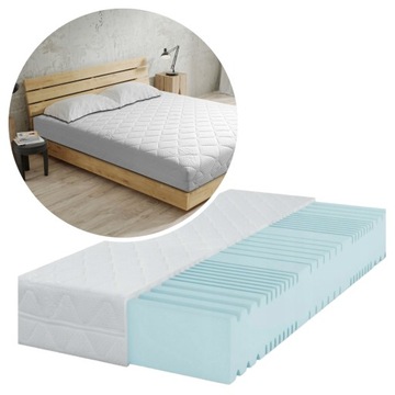 Materac 140x200 Piankowy twardy H4 SILVER WAVE 7 Stref