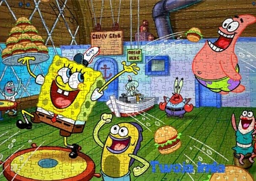 Puzzle z motywem Spongebob 252el + imię GRATIS - Różne Wzory!!