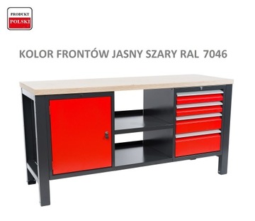 Stół warsztatowy do garażu narzędziowy szuflady KOLORY blat roboczy mocny