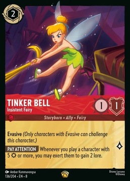 Disney Lorcana 8JAF #136 Tinker Bell - Insistent Fairy