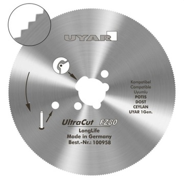 Ostrze drobno ząbkowane 80mm UYAR UltraCut FZ80 LongLife 2 gen. ORYGINAŁ