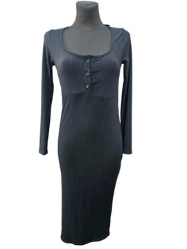 New Look sukienka ciążowa midi czarna prążek 40