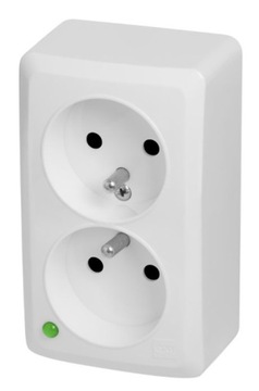 GNIAZDO PODWÓJNE NADTYNKOWE 16A/250V, IP44