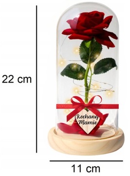 ВЕЧНАЯ РОЗА С ГРАВИРОВКОЙ в стекле Роскошный светодиодный подарок на ДЕНЬ МАТЕРИ