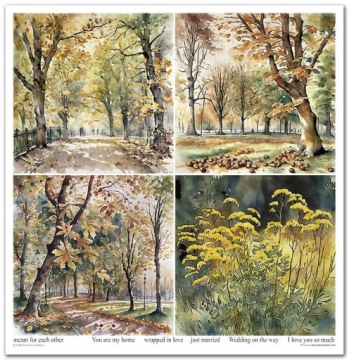 Скрапбукинг PAPER SET 30x30 Осенняя история любви осенние листья
