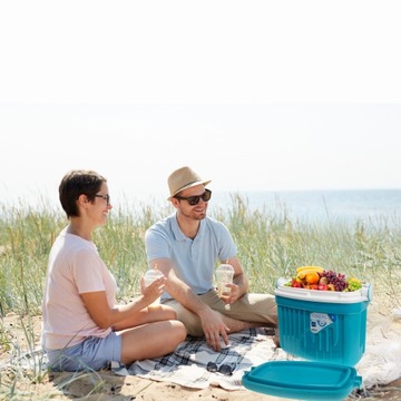 LODÓWKA CHŁODZĄCA PRZENOŚNA 8L - TURKUSOWA, KOMPAKTOWA NA KRÓTKIE PODRÓŻE