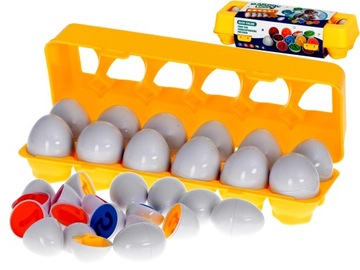 Puzzle klocki w kształcie jajek liczby i kolory