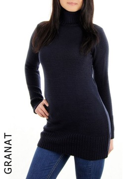 ЖЕНСКИЙ ДЛИННЫЙ ТЕПЛЫЙ СВИТЕР ДЛЯ ГОЛЬФА, ГРАФИТ L XL