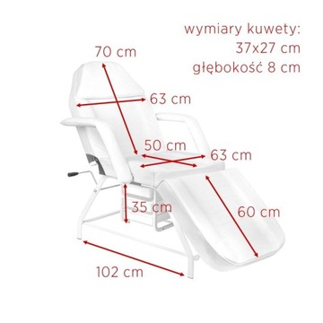 557А косметическое кресло с белыми кюветами