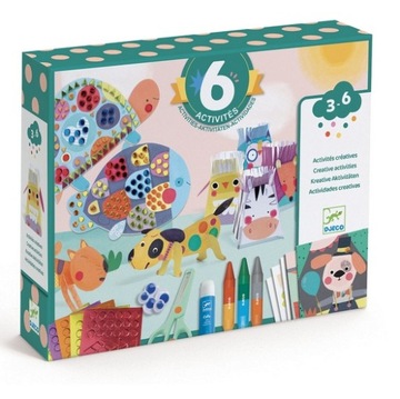 Djeco Zestaw artystyczny 6w1 ZWIERZĘTA I ICH DOMKI