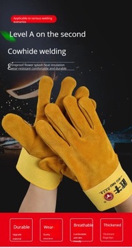 Welding Gloves Two Layer Cowhide Wear-resistant