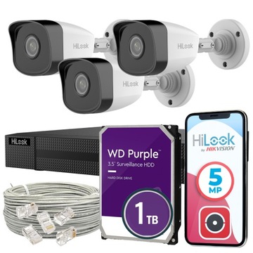 ZESTAW HILOOK 3 KAMERY 5MPX PoE SYSTEM MONITORINGU