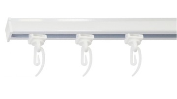 Karnisz sufitowy pojedynczy SZYNA SUFITOWA ALUMINIOWA biała żabki 160 cm