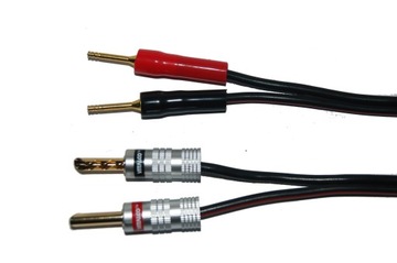 Kabel głośnikowy banan rur./szpilki p. 2x2,5mm 2m