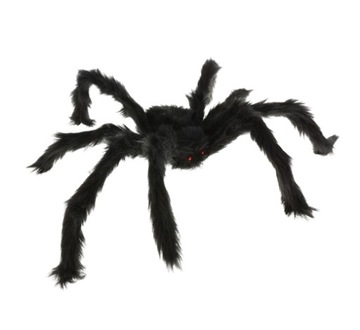 PAJĄK NA HALLOWEEN GIGANT WŁOCHATY CZARNY DUŻY