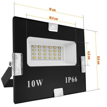 ГАЛОГЕННАЯ СВЕТОДИОДНАЯ ЛАМПА 10ВТ ОТРАЖАТЕЛЬ ХОЛОДНОГО ЦВЕТА IP66