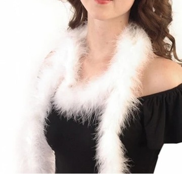 Szal boa - z pierza łabędziego 25g CZARNY 2m