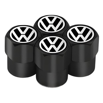 КОЛПАЧКИ ​​КЛАПАНОВ ЦЕЛЬНОМЕТАЛЛИЧЕСКИЕ VOLKSWAGEN 4 ШТ. ЧЕРНЫЕ