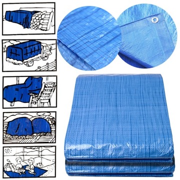 MATA POD BASEN Plandeka plandeki WZMACNIANA55g/M2 Uniwersalna 300 x 400 cm