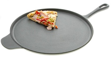 PATELNIA ŻELIWNA 30 CM DO SMAŻENIA NALEŚNIKÓW I PIZZY CZARNA ODLEW