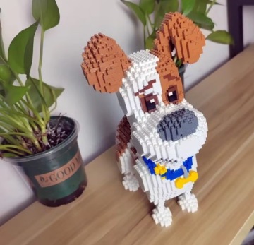 ЛОГОТИП КИРПИЧИ МИЛАЯ СОБАКА МИЛАЯ СОБАКА КИРПИЧИ МОДЕЛЬ СОБАКИ 3D ПАЗЛЫ REKSIO