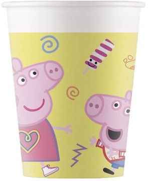 KUBECZKI PAPIEROWE świnka PEPPA 250ml 8szt