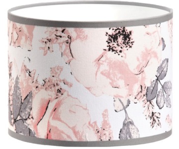 Abażur Walec 20cm do lamp stojących nocnych piwonie na białym tle