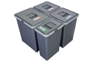 Zestaw koszy do sortowania METROPOLIS 2x12+18+8 l do szuflady 60 cm sorter