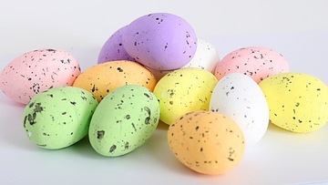 Duży zając siedzący flokowany, zielony, 6x14x14cm WIELKANOC, Święta