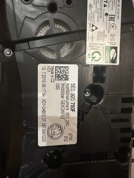 AUDI A3 E-TRON PŘÍSTROJOVÁ DESKA 8V0920870Q CZ-WA