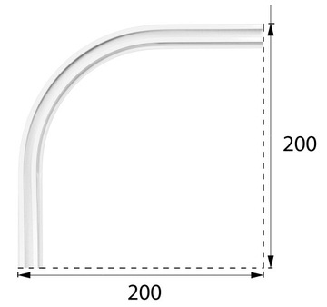Aluminiowy ŁUK PRZELOTOWY narożny do łączenia szyn karnisz ks sufit biały