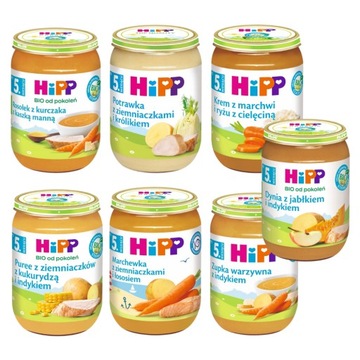HiPP BIO Zestaw OBIADKÓW po 5 miesiącu MIX SMAKÓW 7x190g