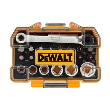 Zestaw bitów nasadek z grzechotką DeWALT DT71516
