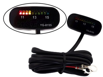 DIODOWY WSKAŹNIK NAPIĘCIA AKUMULATORA DIODY LED WOLTOMIERZ 12V CZARNY