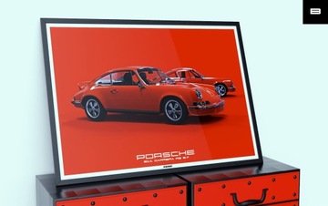 Премиум-постер Porsche 911 RS 2.7 Singer 964 B1